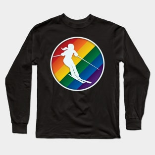 LGBTQ+ Skier with ponytail Long Sleeve T-Shirt